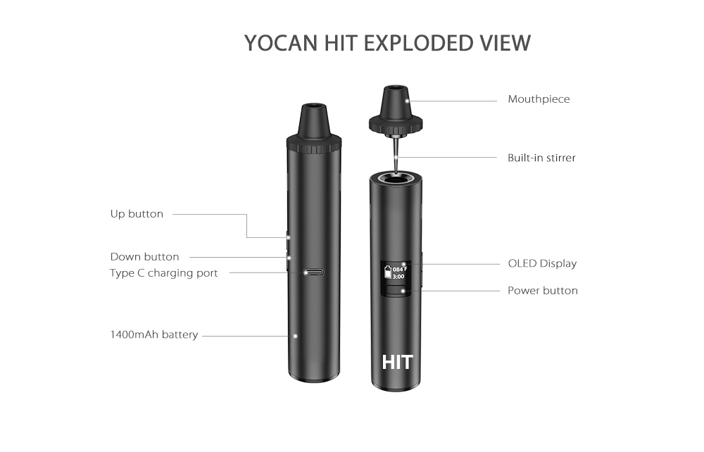 Yocan ضرب الجاف عشب مجموعة أجه - مراجعة Vaping Area وسعره