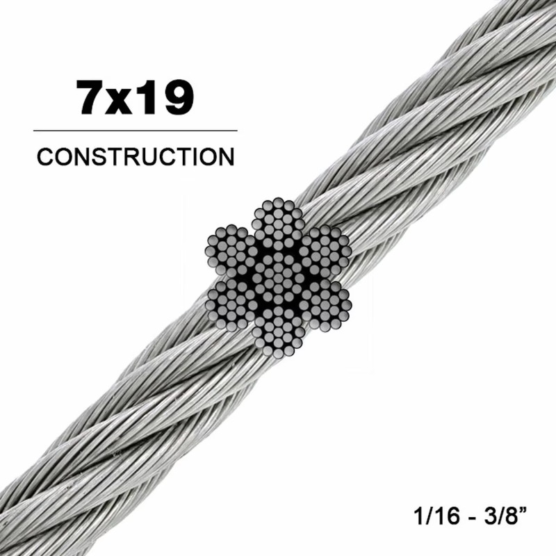سلك حبل 7X19 قطر 3.18 مللي متر - مراجعة Stainless Wire Ss316 وسعره