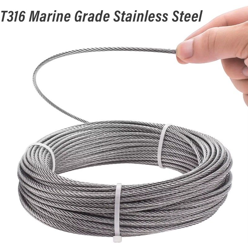 سلك حبل 7X19 قطر 3.18 مللي متر - مراجعة Stainless Wire Ss316 وسعره